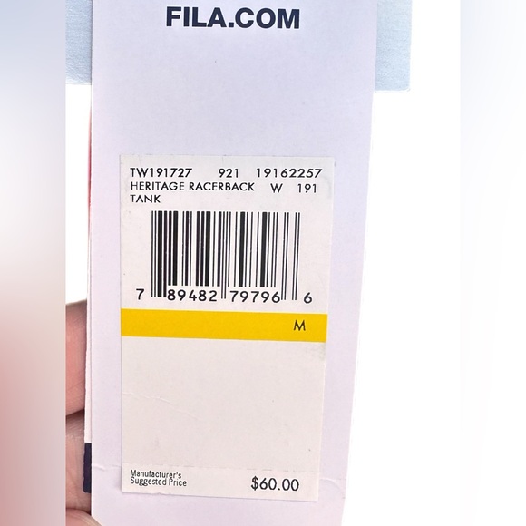 NWT Fila Tennis Heritage Racerback Tank in Blue and White - Size Medium - Picture 5 of 8